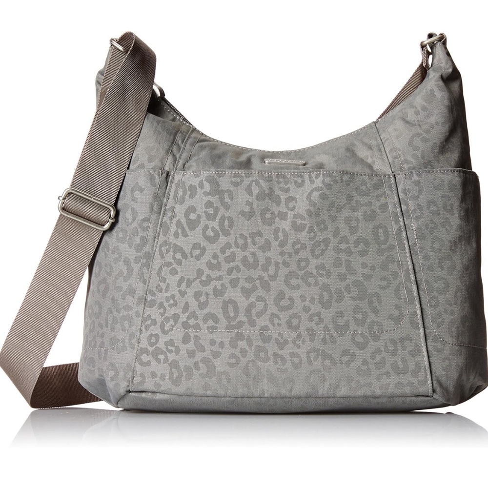 Baggallini Gray Leopard Print Travel crossbody Bag